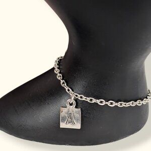 (2/$20) Silver Tone Letter "A" Bracelet